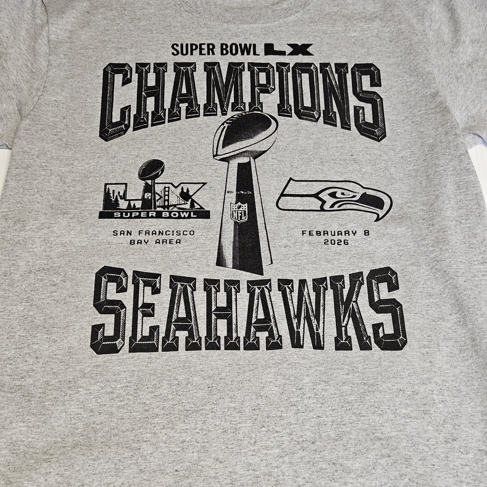 Gray Super Bowl LX Seahawks T-Shirt